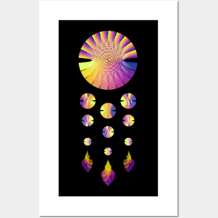 Dream Catcher | Sunset Blue Red Yellow Black Posters and Art